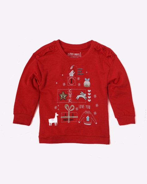 Boss de Noël printed pyjama sweatshirt - red - Undiz
