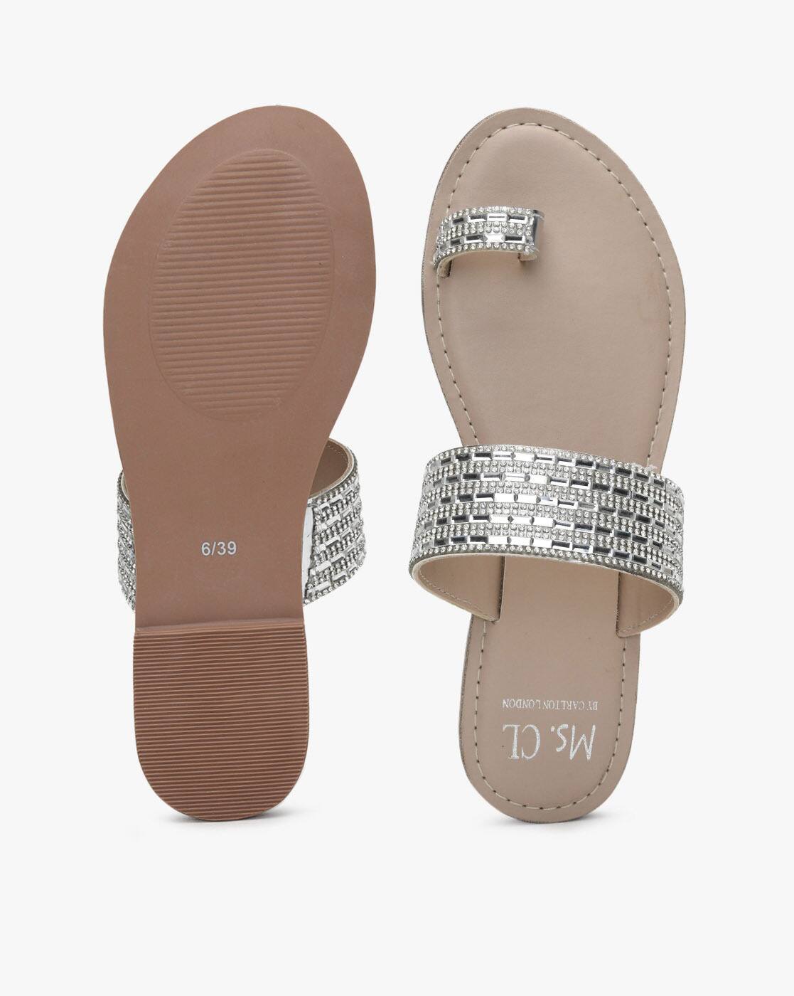 Buy Silver Flat Sandals for Women by Carlton London Online