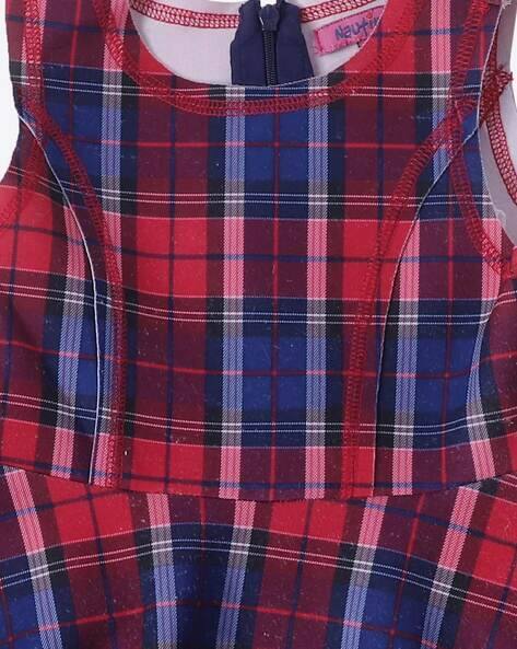 Checked Sleeveless A-line Dress view 3
