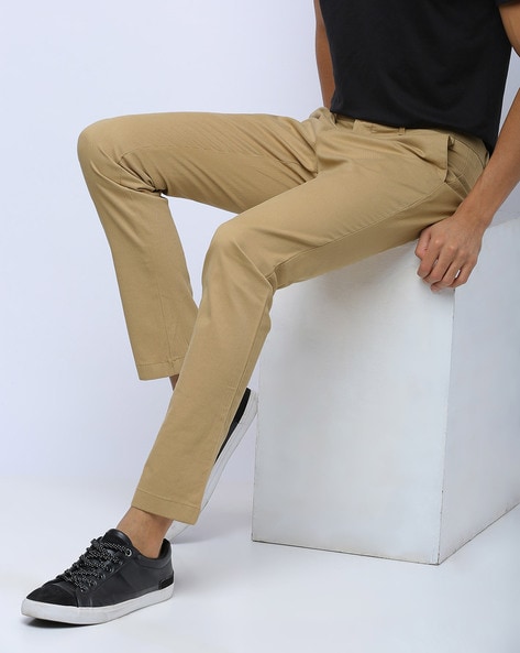 Buy Indian Terrain Mens Slim Fit Casual Trousers ITMTR00308Khaki30 at  Amazonin