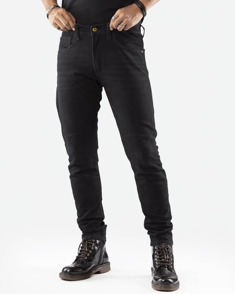 mens black slim tapered jeans