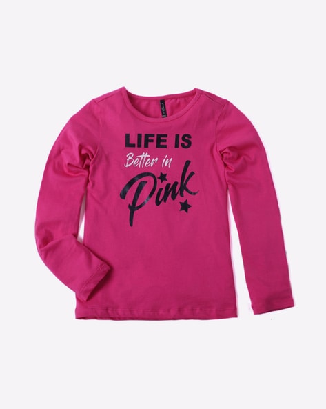pink t shirt for girls