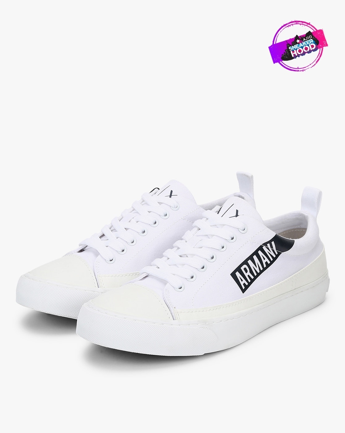 white armani sneakers