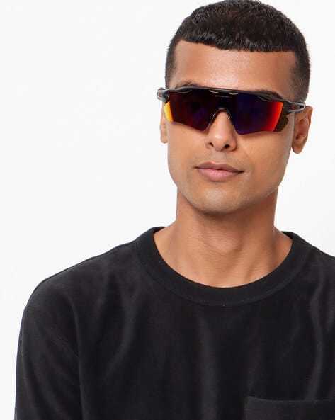 0OO920892084638 Half-Rim Wrap Sunglasses