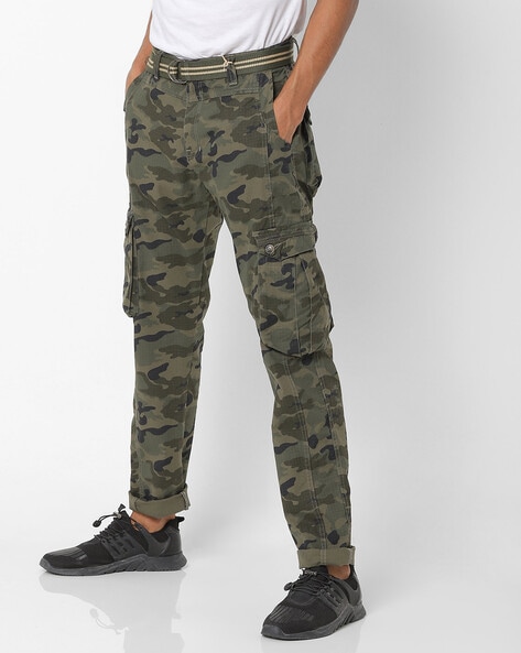 Buy Jack & Jones Men Green Camouflage Cargo Trousers - Trousers for Men  257632 | Myntra