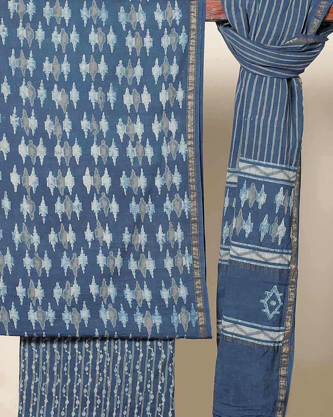 Blue Hand Block Print Fabric Cotton Indian Fabric, Indigo Print Sarong  Caftan Dress Material Curtains Fabric by the Yard IBF041 - Etsy