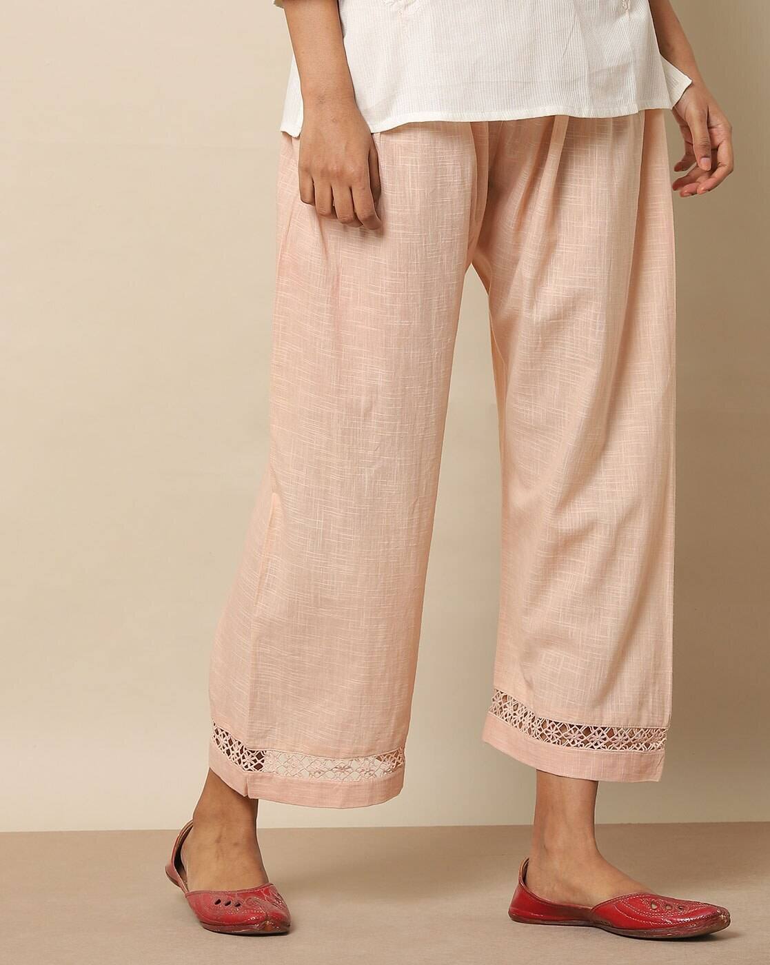 Buy Cream Pants for Women by AVAA 