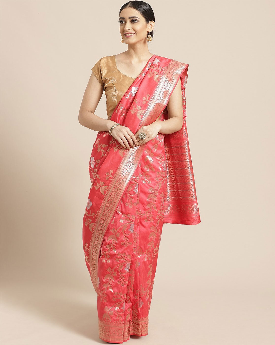Buy Pink Sarees for Women by PACHE Online | Ajio.com