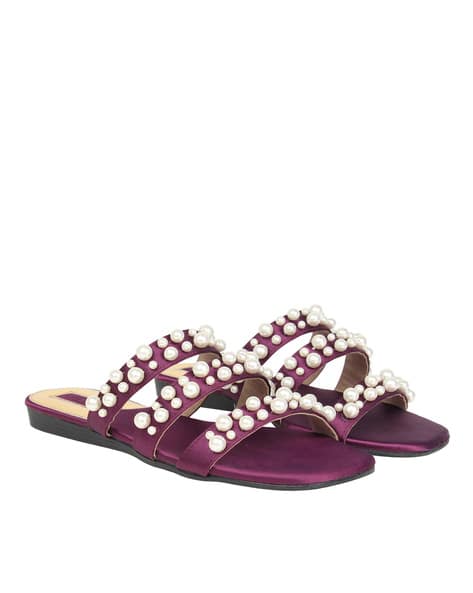 purple flat sandals