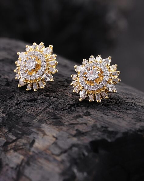 Fancy White Stone Gold Bali at Rs 2500/pair in Virar | ID: 22895979062