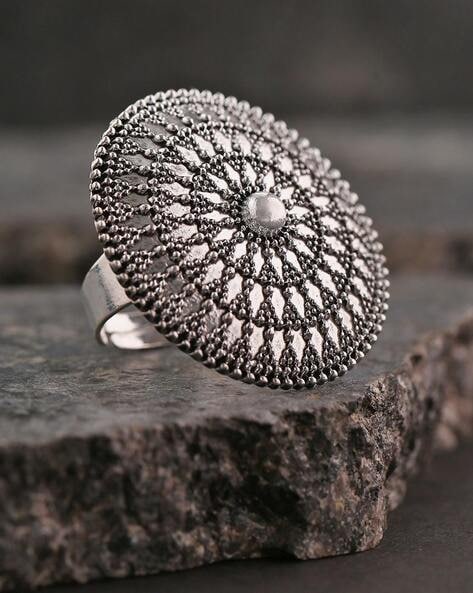 Shop Jaypore Women Silver Adjustable Oxidized Silver Silver Rings for Women  Online 39588999