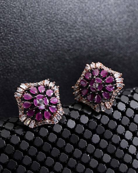 Buy Blue & Purple Stud Earrings by MANNER at Ogaan Online Shopping Site