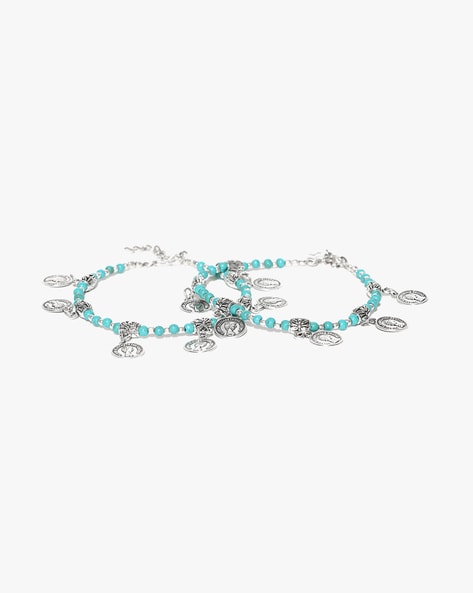 660b Blue Stretchy Ankle Bracelet – Design Your Gift