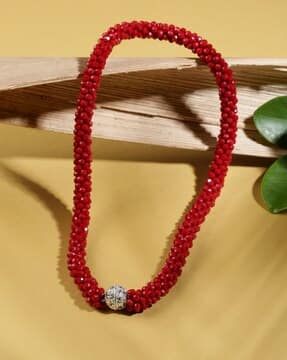 Beaded Short Necklace with Magnetic Clasp