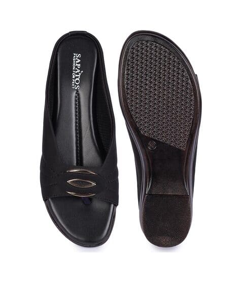 Slip-On Sandals with Metal Accent (Image - 2)