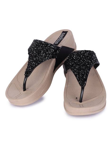 Buy Black Flip Flop u0026 Slippers for Women by SAPATOS Online | Ajio.com