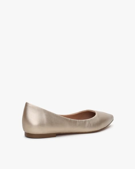 Metallic Pointed-Toe Ballerinas (Image - 1)