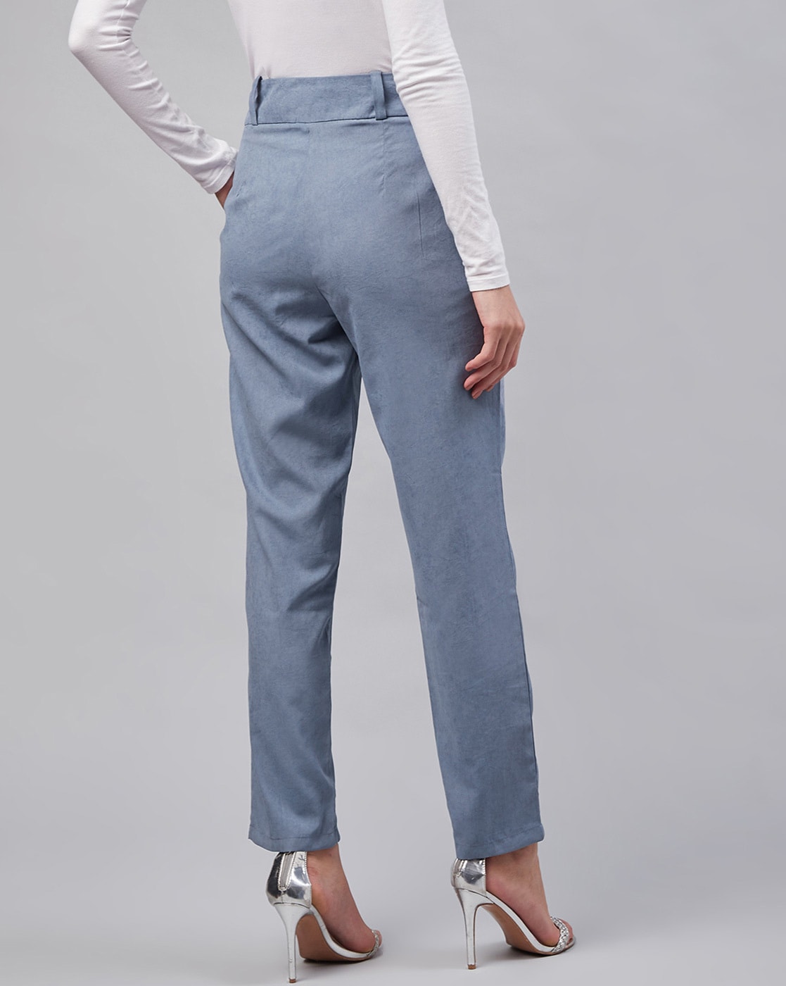 Buy Blue Trousers & Pants for Women by MARIE CLAIRE Online