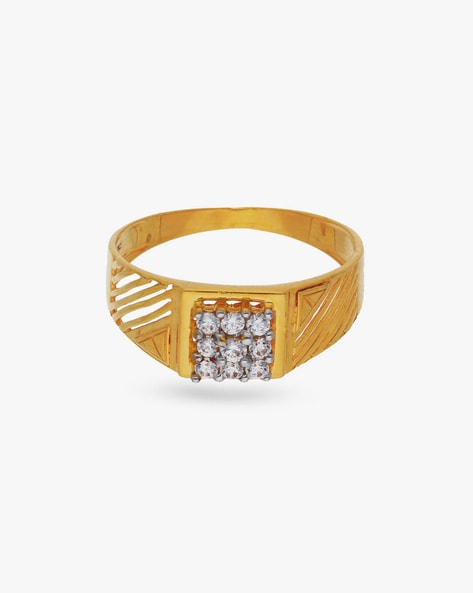 Gold tone ruby-green-white stone vanki finger ring dj-42458 – dreamjwell