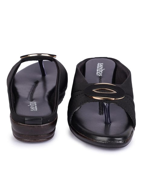 Slip-On Sandals with Metal Accent (Image - 3)