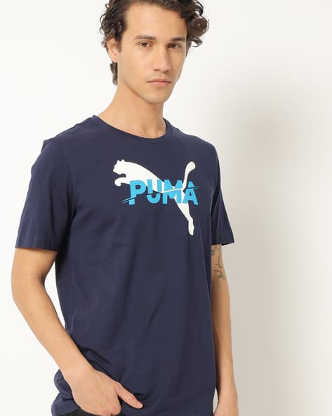 Modern Sports Logo Print Crew-Neck T-shirt