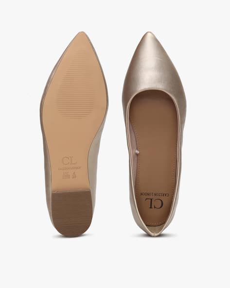 Metallic Pointed-Toe Ballerinas (Image - 3)