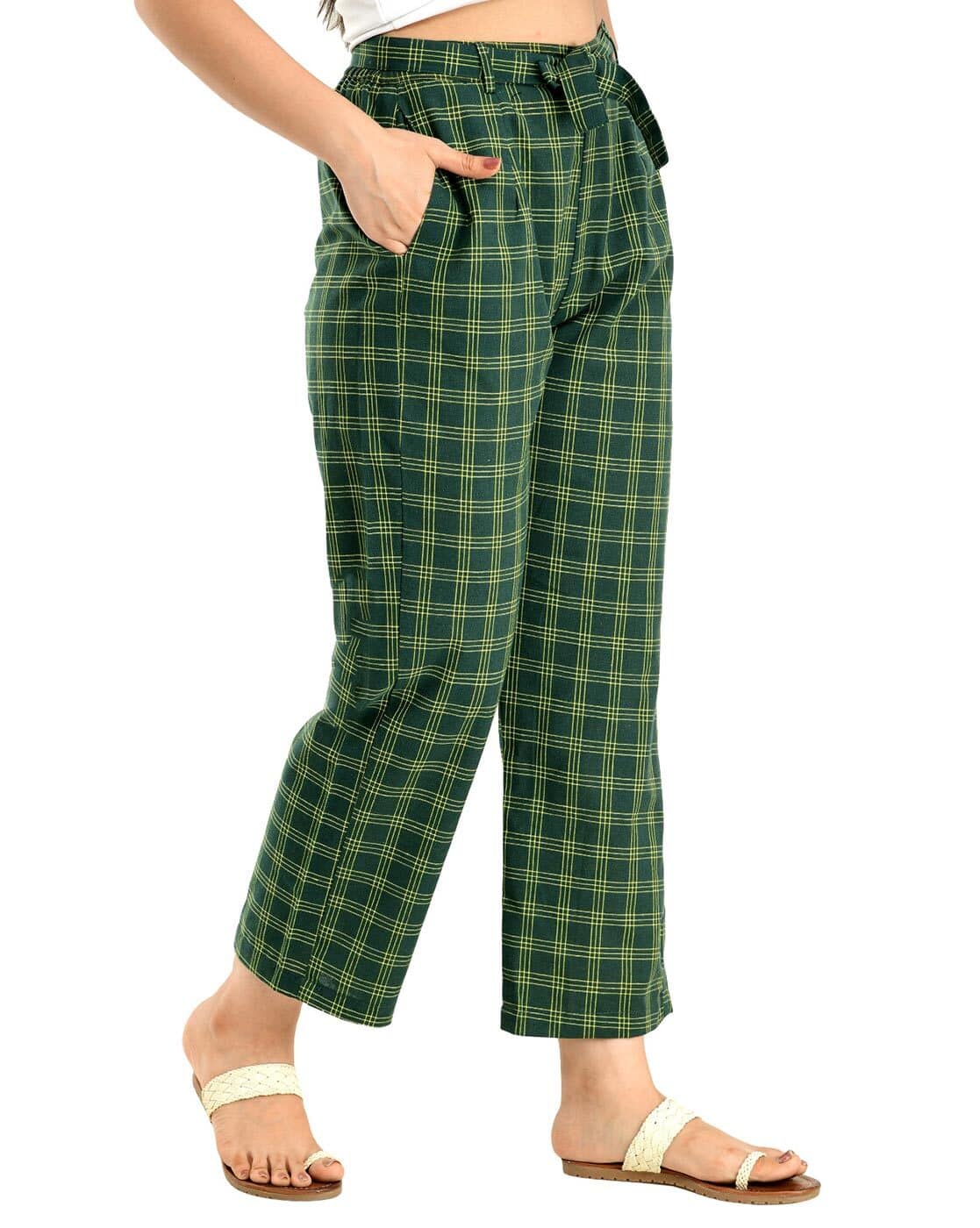 green checked pants