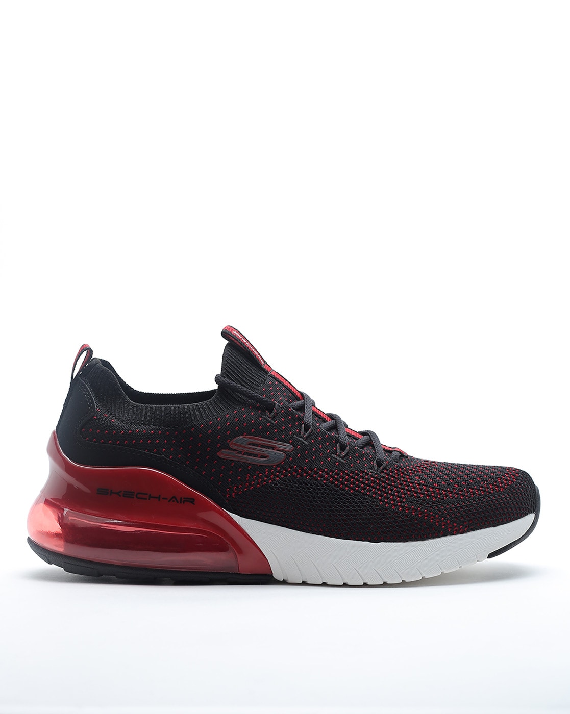 skechers shoes black and red