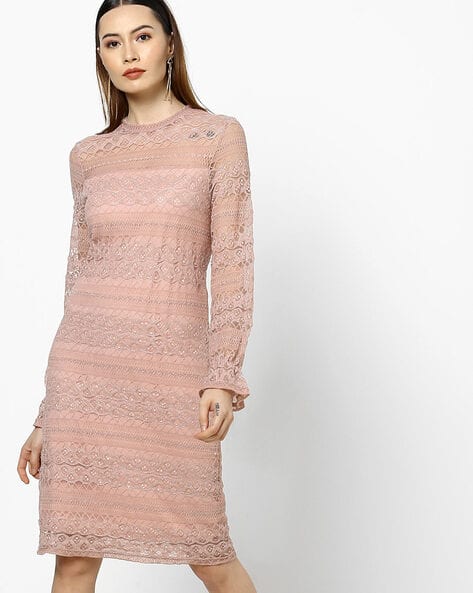 Buy Vero Moda Lace Shift Dress with Back Keyhole Online | Ajio.com Buy Vero Moda Lace Shift Dress with Back Keyhole Online | Ajio.com