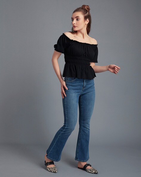 Buy Black Tops for Women by Cover Story Online