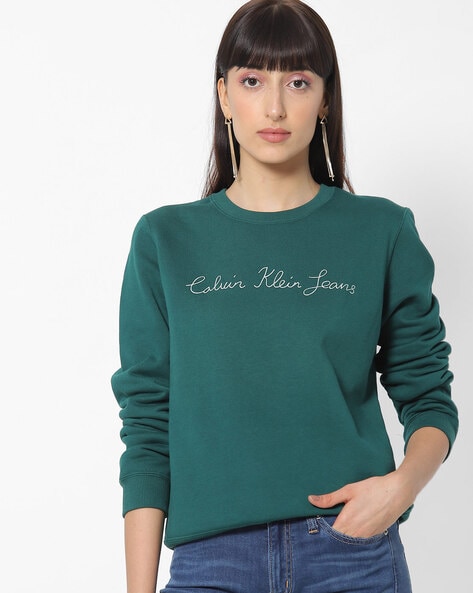 Buy Green Sweatshirt & Hoodies for Women by Calvin Klein Jeans Online |  