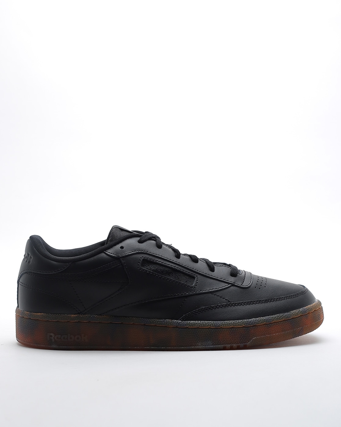 Reebok club c black sales leather