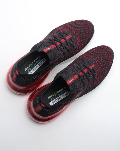 skechers shoes black and red