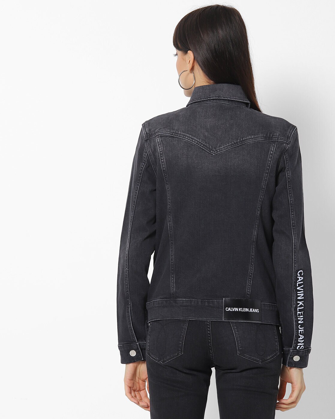 Calvin Klein Foundation Slim Denim Jacket in Black for Men | Lyst Australia