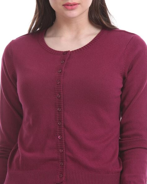 Buy Purple Sweaters & Cardigans for Women by AERO JEANS WOMENS Online