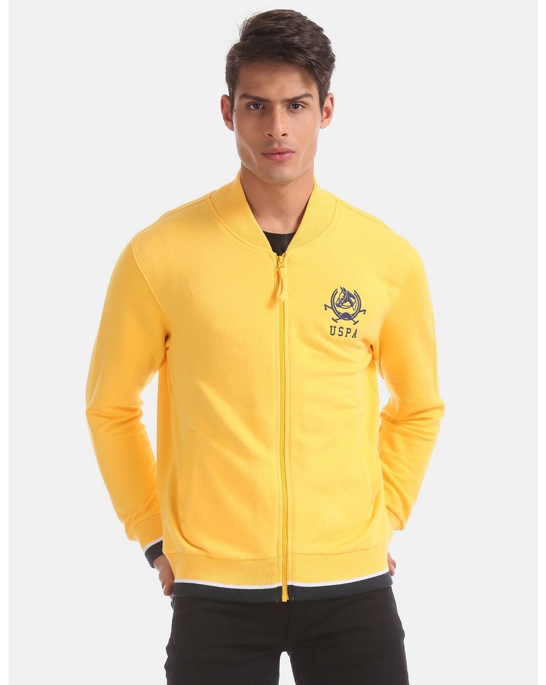 us polo yellow sweatshirt