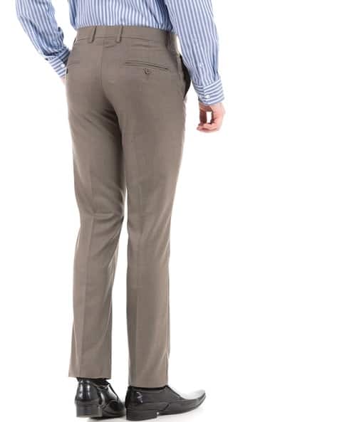 Flat-Front Slim Fit Trousers (Image - 2)