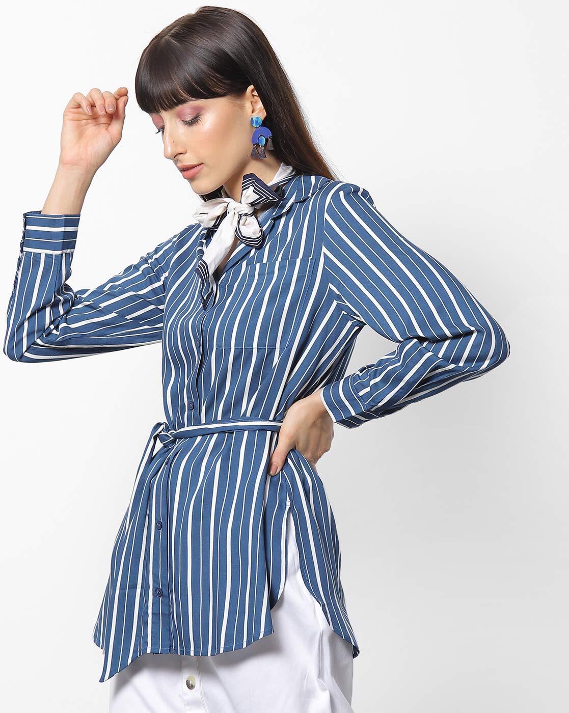 Cool Womens Striped Blue Tunic