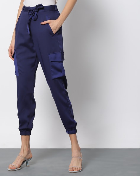 Buy Navy Blue Trousers & Pants for Women by Outryt Online