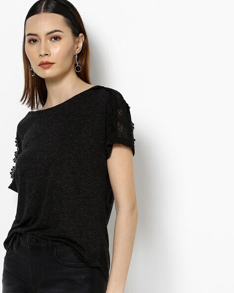 Slim Fit Crew-Neck T-shirt with Extended Sleeves