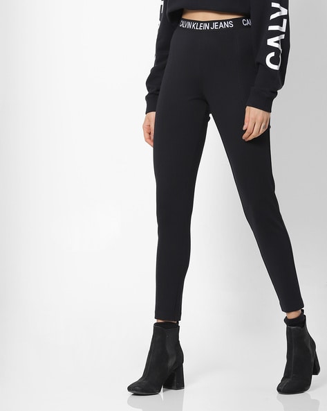 Calvin Klein Pull-On Wide Waistband Knit Pants - Macy's