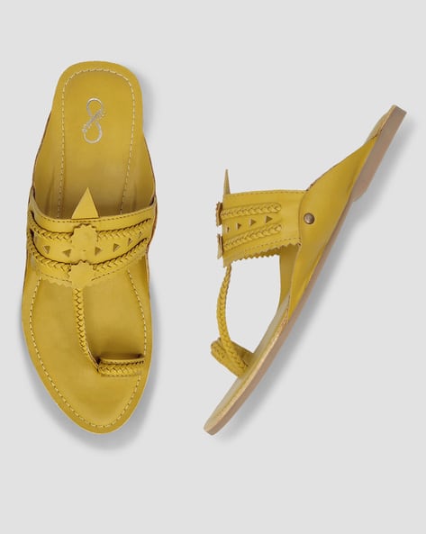 mustard yellow flat sandals