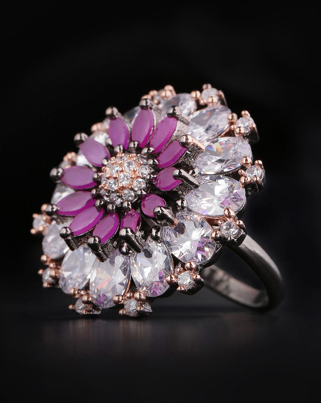 1 1/6 CTW Oval Purple Amethyst Cocktail Ring in .925 Sterling Silver - Size  6 - #BMS170129 - Bijoux Majesty