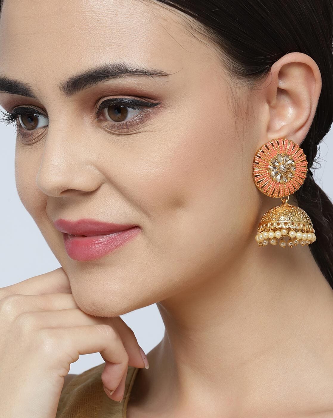 Flipkart.com - Buy FRESH VIBES Fresh Vibes Golden Big Size Black Colour  Traditional Jhumka Earrings for Women Alloy Jhumki Earring Online at Best  Prices in India