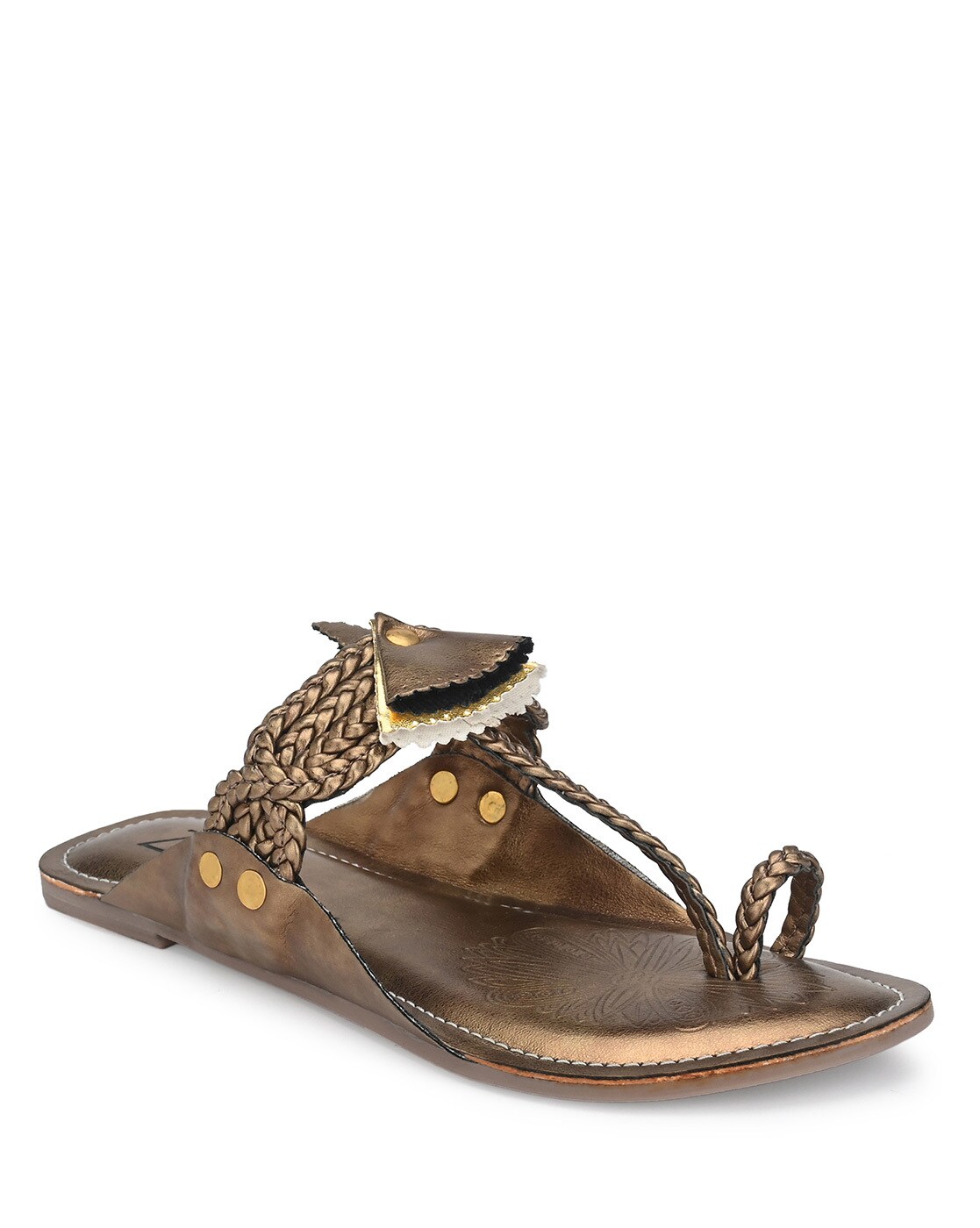 bronze flip flops