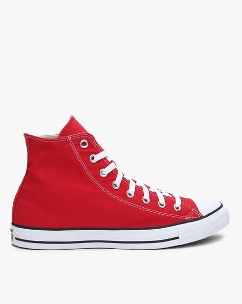 red mid top converse