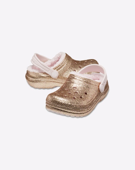 Glitter 2025 gold crocs