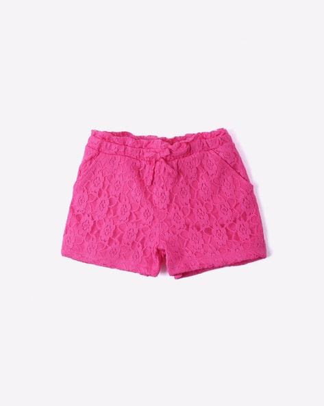 Mid-Rise Lace Shorts