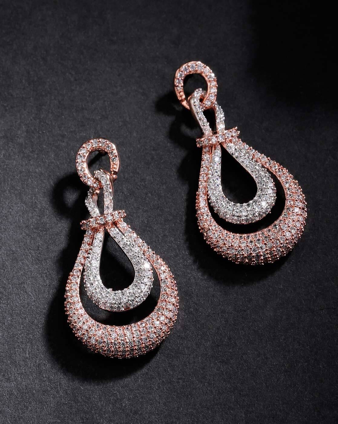 Pink Orange Stud Oxidised Earrings | FashionCrab.com