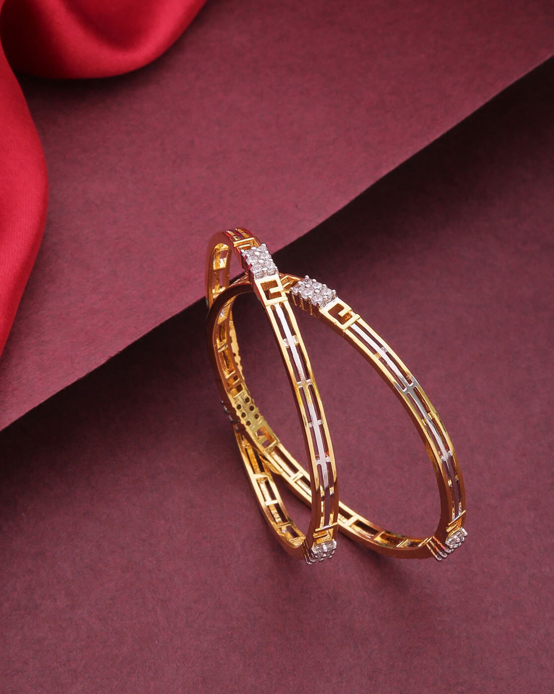 Certified 22kt yellow gold handmade solid bangle bracelet kada jewelry  fabulous diamond cut designer jewelry for womens ba46  TRIBAL ORNAMENTS